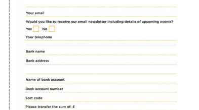 19. Standing Order Form